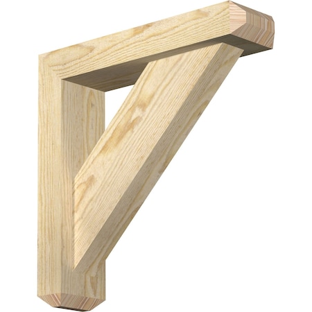Ekena Millwork Traditional Craftsman Rough Sawn Bracket w/ Offset Brace, Douglas Fir, 4"W x 16"D x 16"H BKT0402X16X16TRA04RDF